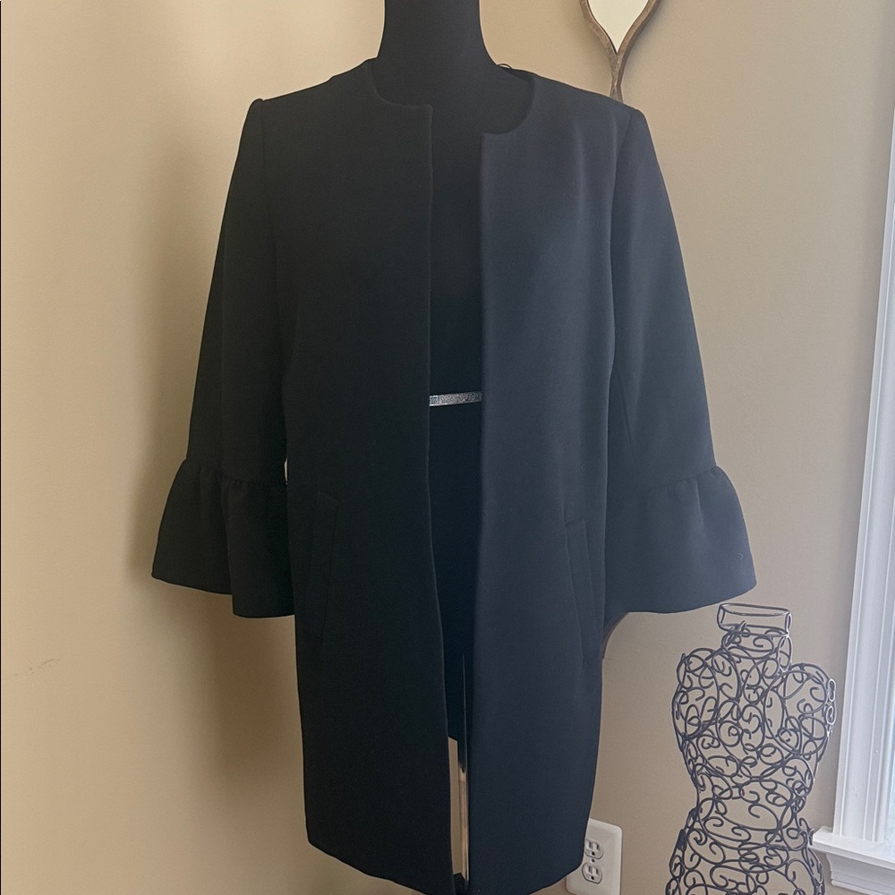 Catherine Malandrino Elegant Black Cape Coat
